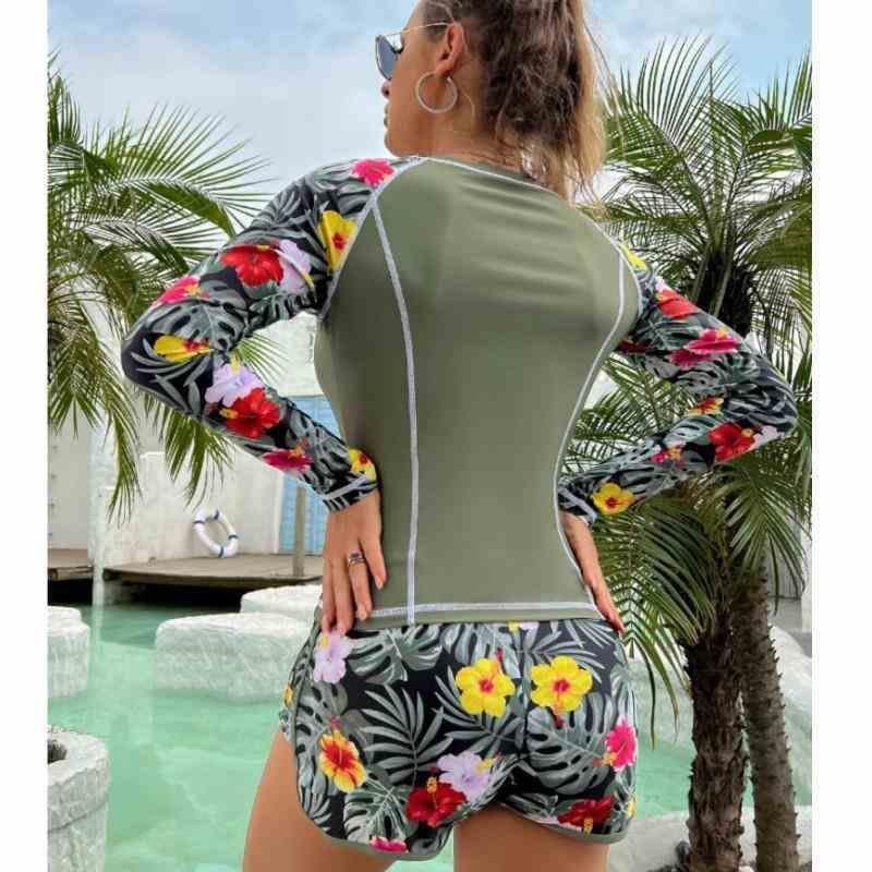 2024 new diving surfing suit, bikini sunscreen, digital tweed twirl