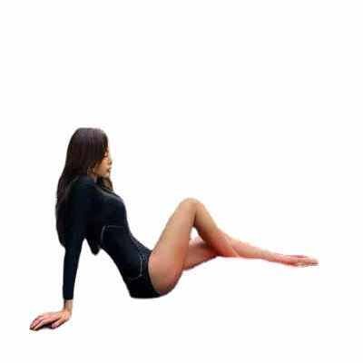 Korean diving suit girl drys a jellyfish surfing suit, long-sleeved swarms, a conservative swimsuit