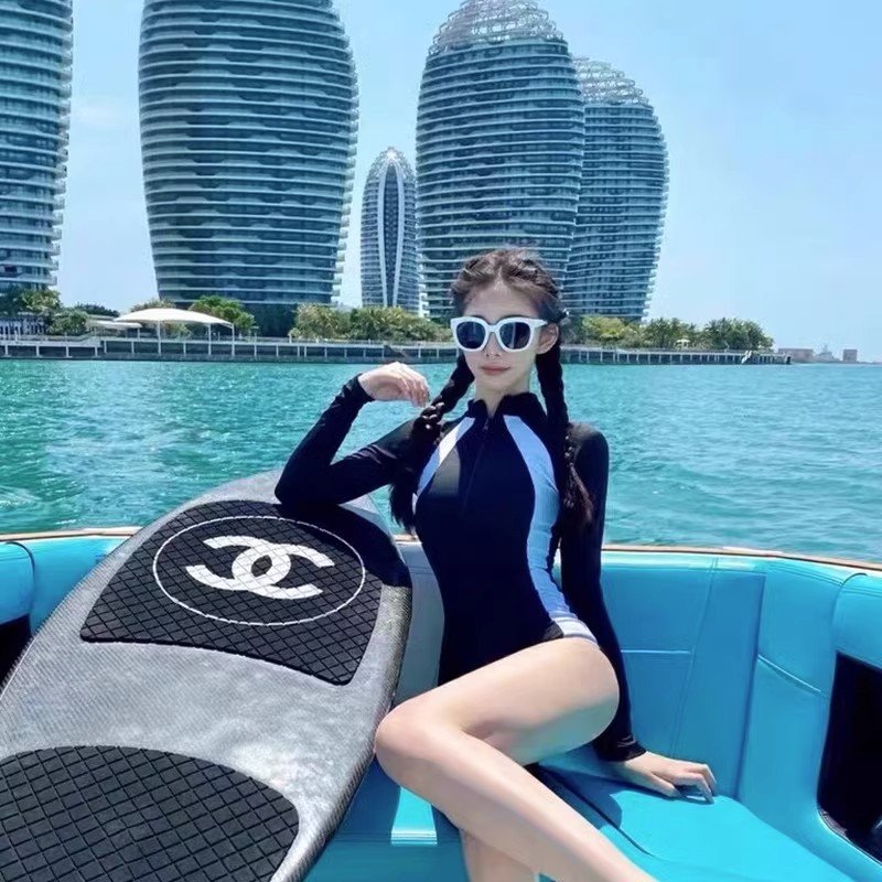 Swimming suit, 2024 new, high-end, long-sleeved, sun-proof, thin-skinned, long-sleeved