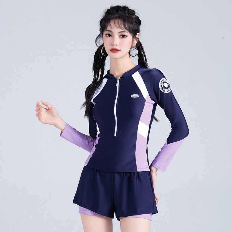 2024 new swimsuit, long-sleeved and thin-skinned sports to train sweet-spring girls in swimsuits