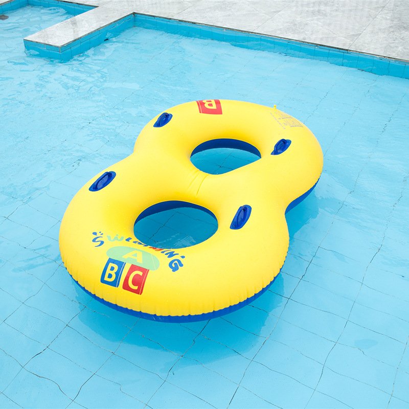 Surfboard children add thick water floats and swim floats to the swimming pool for kids