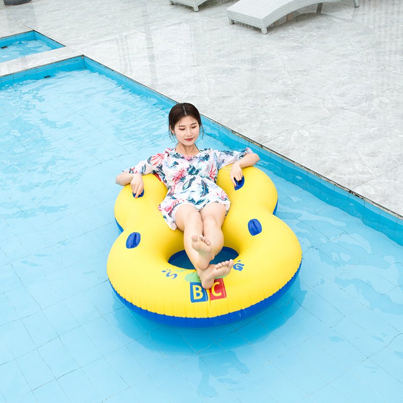 Surfboard children add thick water floats and swim floats to the swimming pool for kids