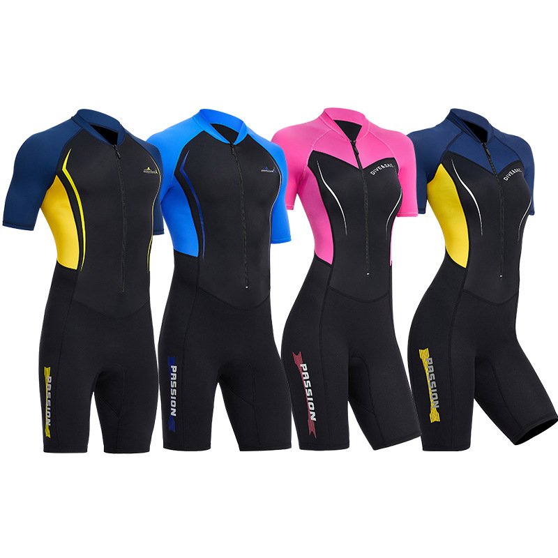 new couple's wet suit, sunscreen swimsuits, shorts, 1.5 mm snorkeling and warming