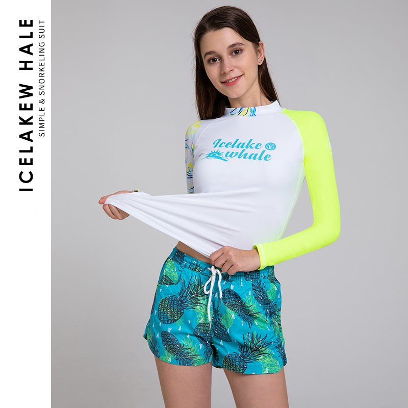 A wet suit for a vacation couple can go down to the sea and swim in shorts