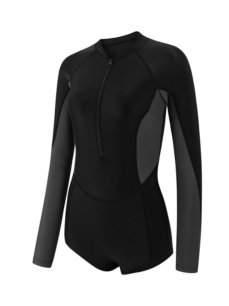 Fong Conservative Swimsuit 2024 new long sleeves to protect the sun from tanning and scrawling by the sea