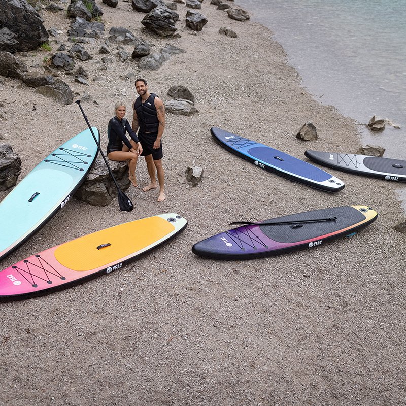 German YEAZe paddlesup inflatable surfboards, two-story waterboard reinforcements of seaboard slurry