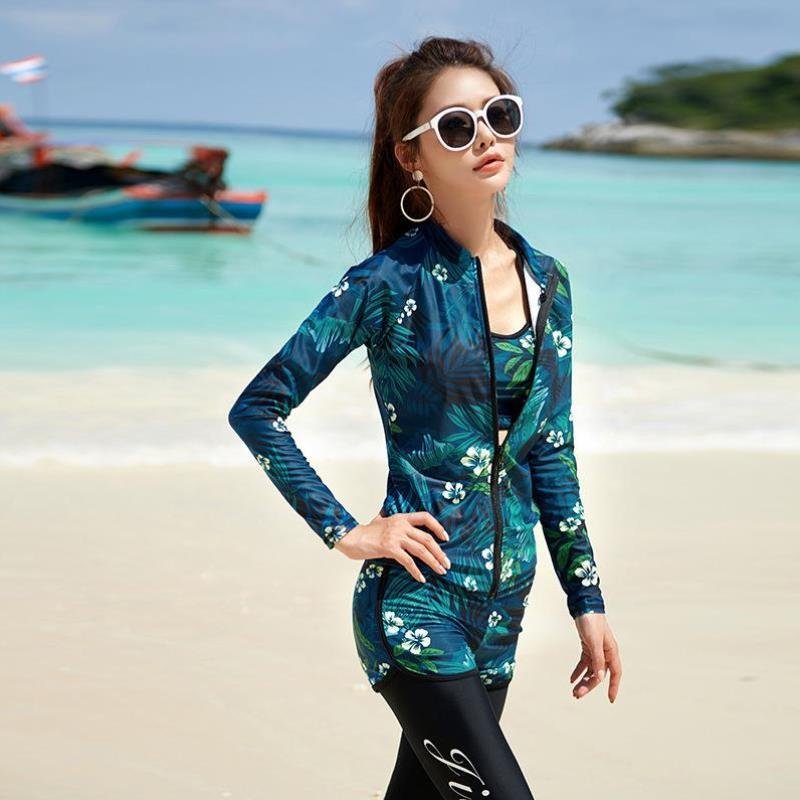 Diving suit, female jellyfish, sunproof, dry zipper, long-sleeved, long-sleeve surfing