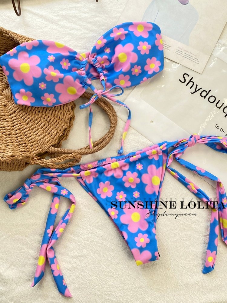 dicanonusha's brand-new chest plastered bikini with a three-point bikini swimsuit