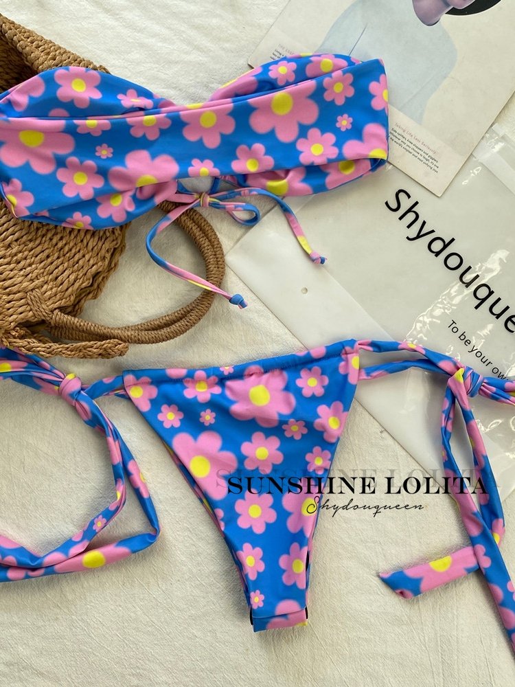 dicanonusha's brand-new chest plastered bikini with a three-point bikini swimsuit