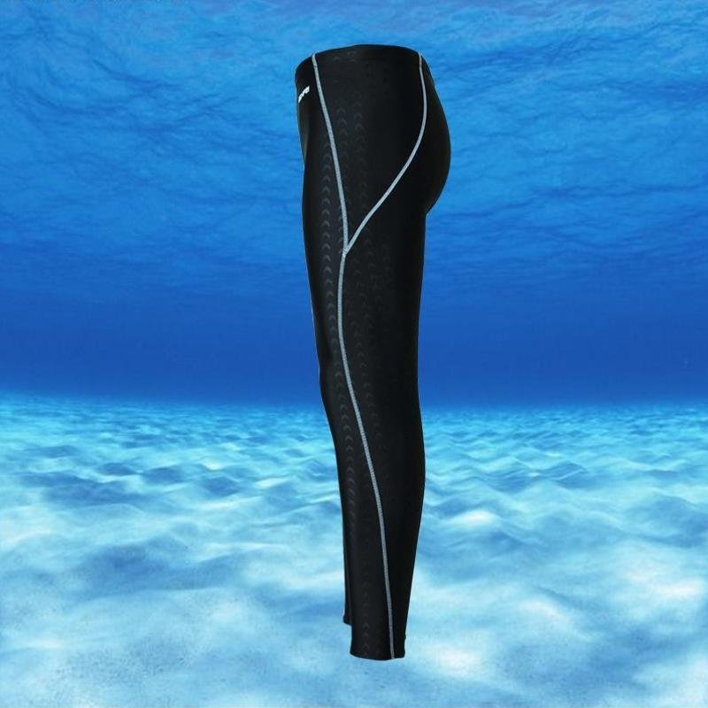 Swimming-dry-skinned shark man with tan-proof pants and tweed-proof pants