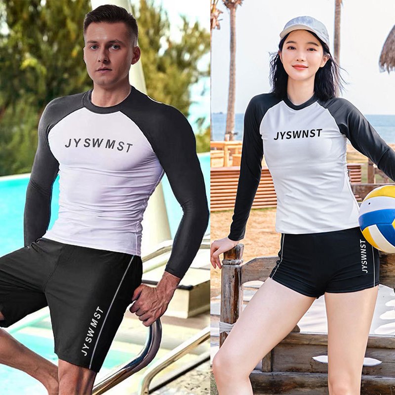 Diving suit, long-sleeved couple, sun-proof, dry surfing swimsuit, swam suit, jellyfish