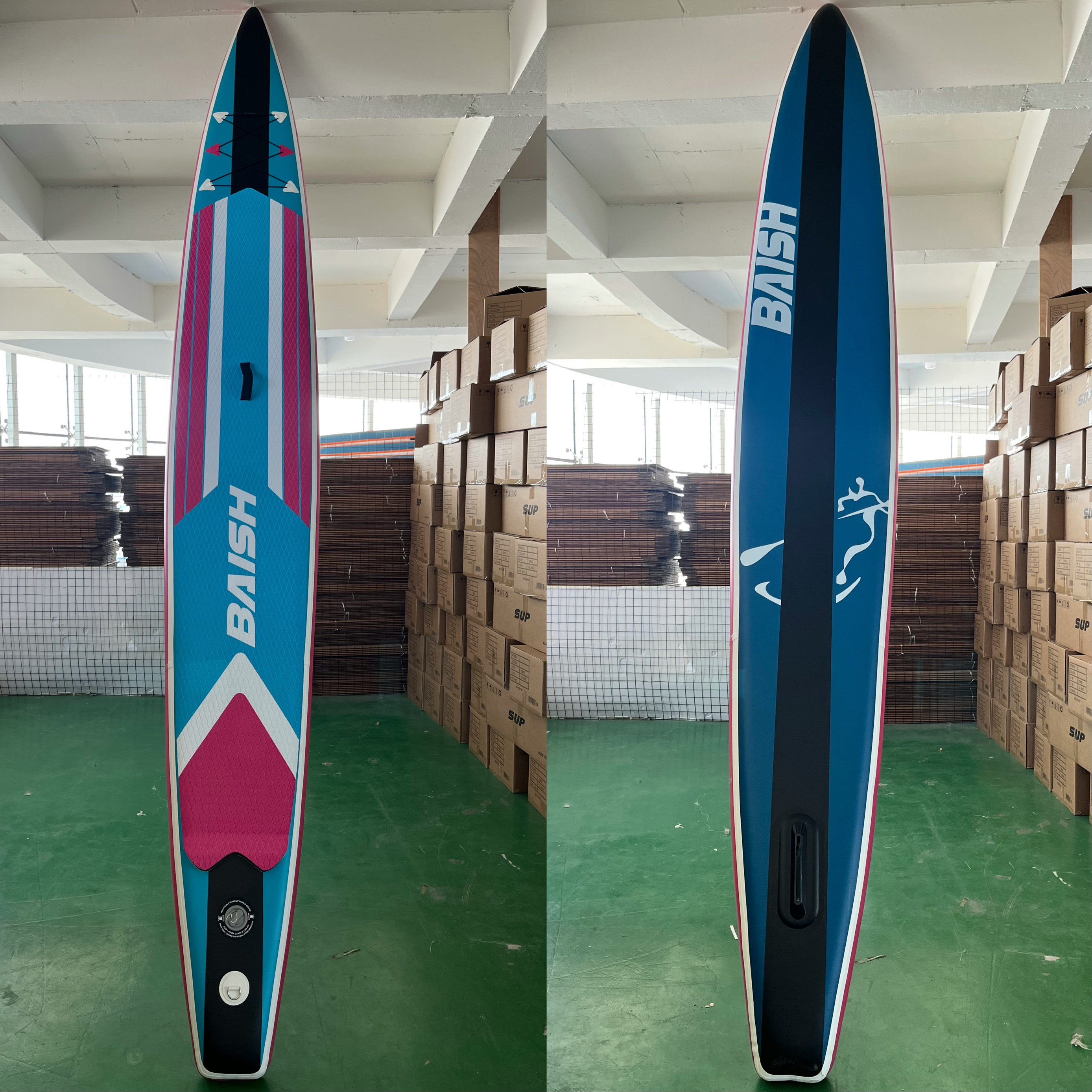 THE PYROTECHNIC PIPING OF SUP PADDLES, SEA SURFBOARD STAND-UP, FOLDING OF WATER-BORNE SLURRY