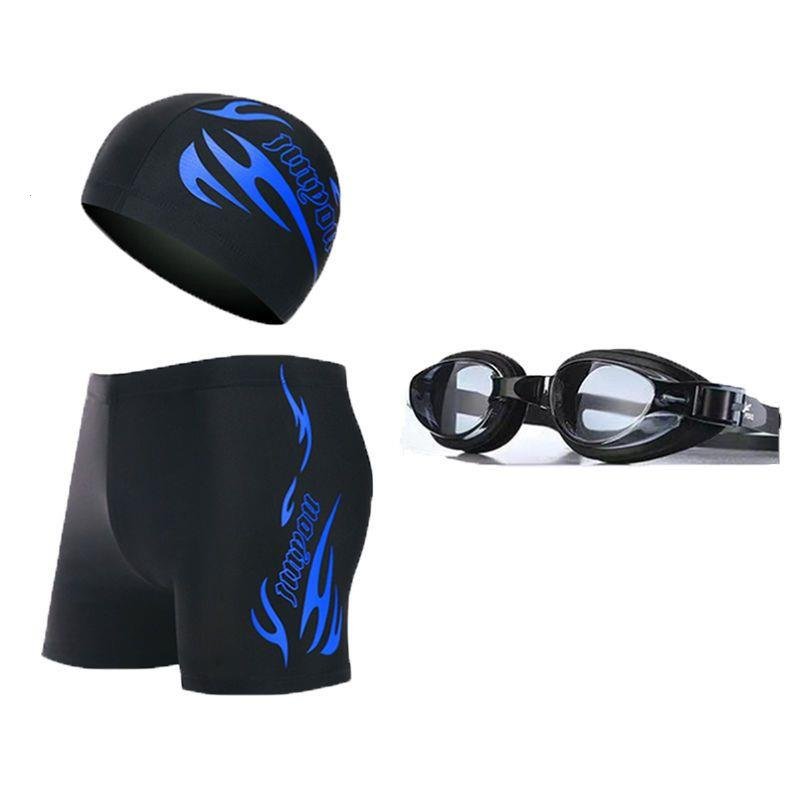 Children's swimsuits, boys' swimsuits, men's shorts, flames, beach-caps