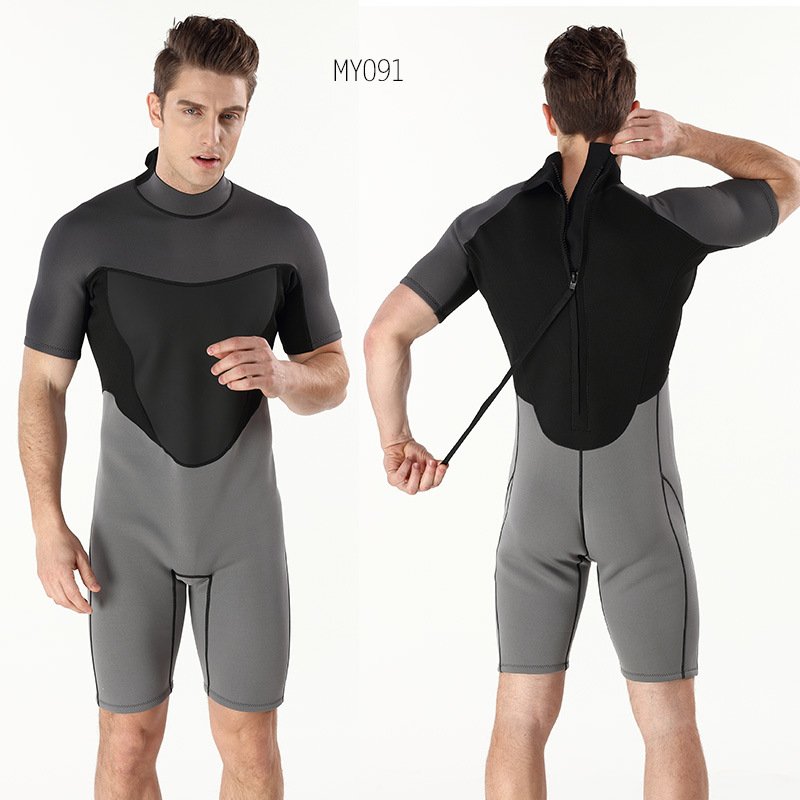 2-CHLOROM MALE SHORT-SLEEVE DIVINATION SUIT FOR COLD WARMER AND SUBMERSIBLE WATER SUIT, MDING RUBBER DIVING SUIT