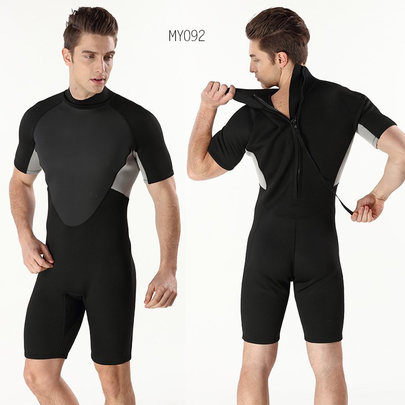 2-CHLOROM MALE SHORT-SLEEVE DIVINATION SUIT FOR COLD WARMER AND SUBMERSIBLE WATER SUIT, MDING RUBBER DIVING SUIT