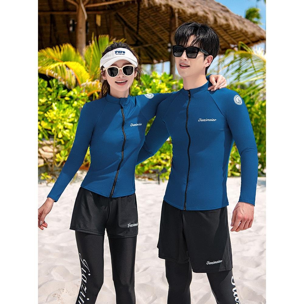 Diving suit, long-sleeved couple, sun-proof, dry surfing swimsuit, swam suit, jellyfish