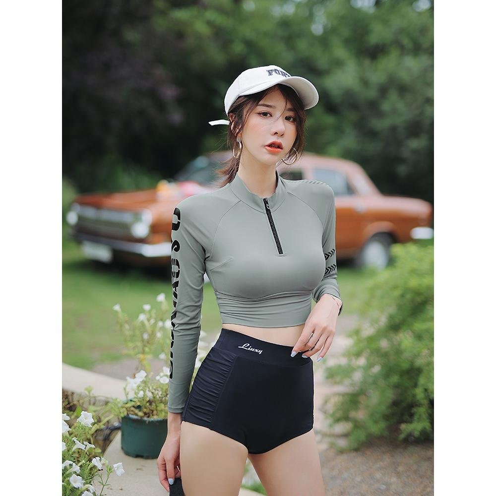 fashionin's skinny, sexy little pecs, hot springs, beach surfing, long-sleeved swimsuit