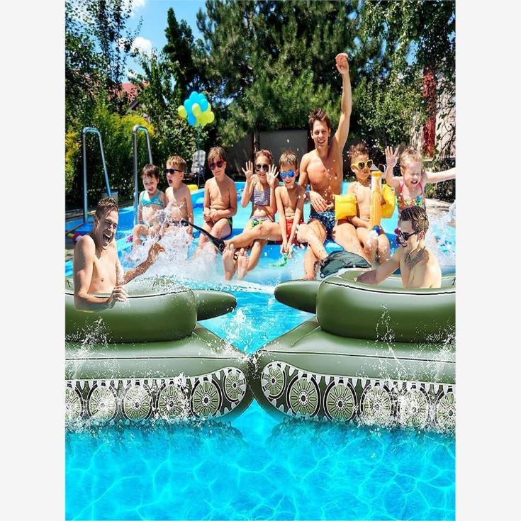 Water-inflated tank water-jet swimming ring with a water gun, children's adult toy surfing on adult boys