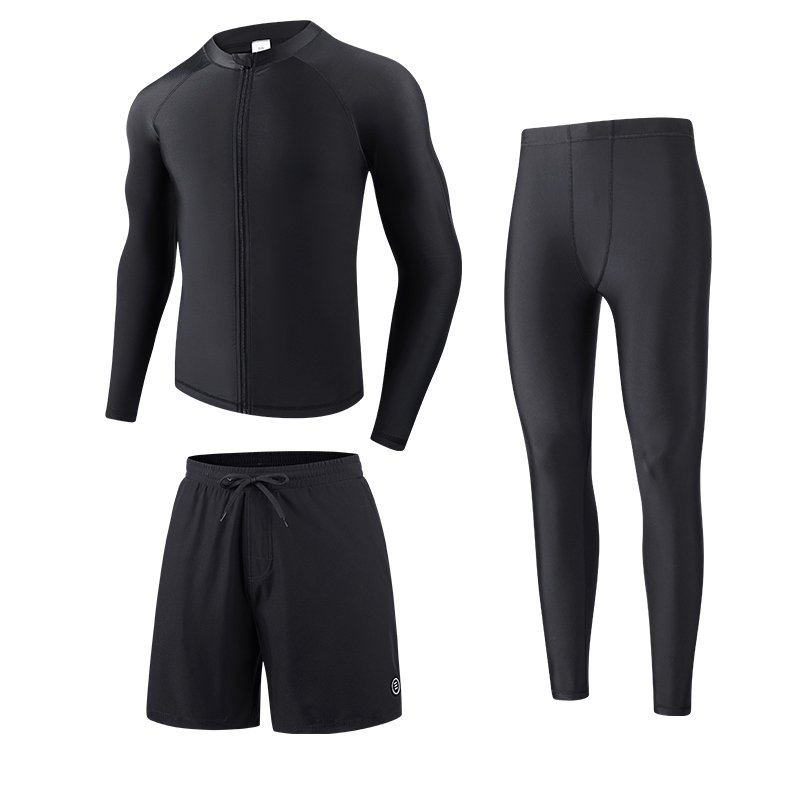 Men's shorts, long-sleeved, sunproof, dry surfing, swimming suit, floating-diving mother's suit