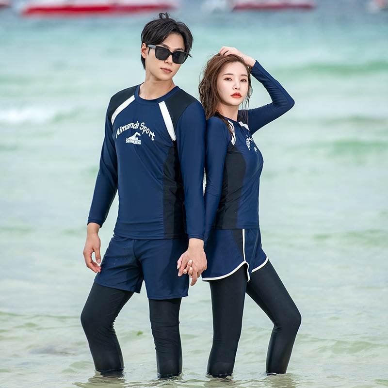 2024 new couple's diving suit, long-sleeve sunglasses-proof, surfing suit, men's bathing suit