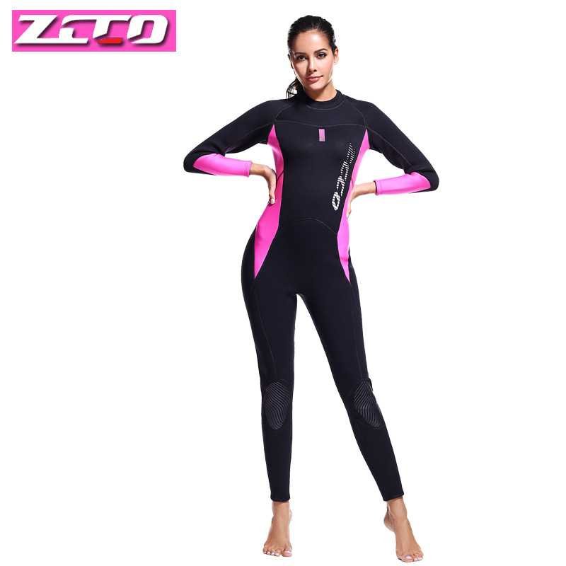 2019 SCR DIVING SUIT FEMALE 3MM SWAT SUIT WITH WARMER WINTER BATHING SUIT LONG SLEEVES