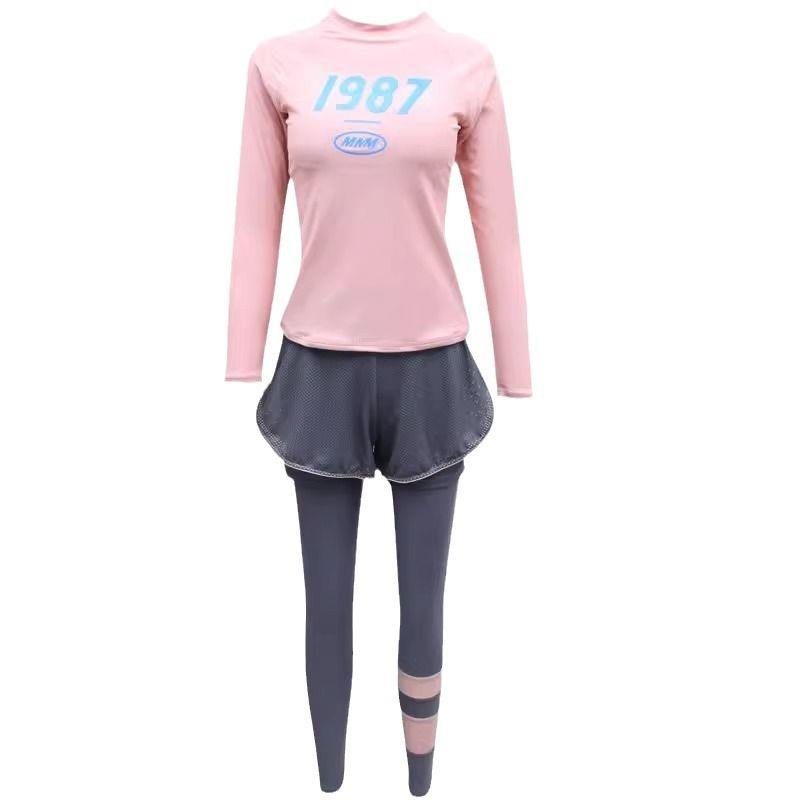 four pairs of long-sleeved long-sleeved tan-protected diver surfing student, ins wind swimsuit
