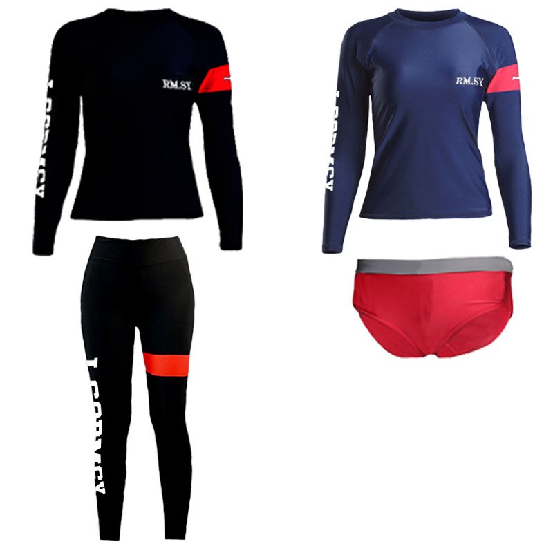 Divesuit girl with long-sleeved, sunproof, dry surfing, jellyfish suit, hot spring beach swimsuit