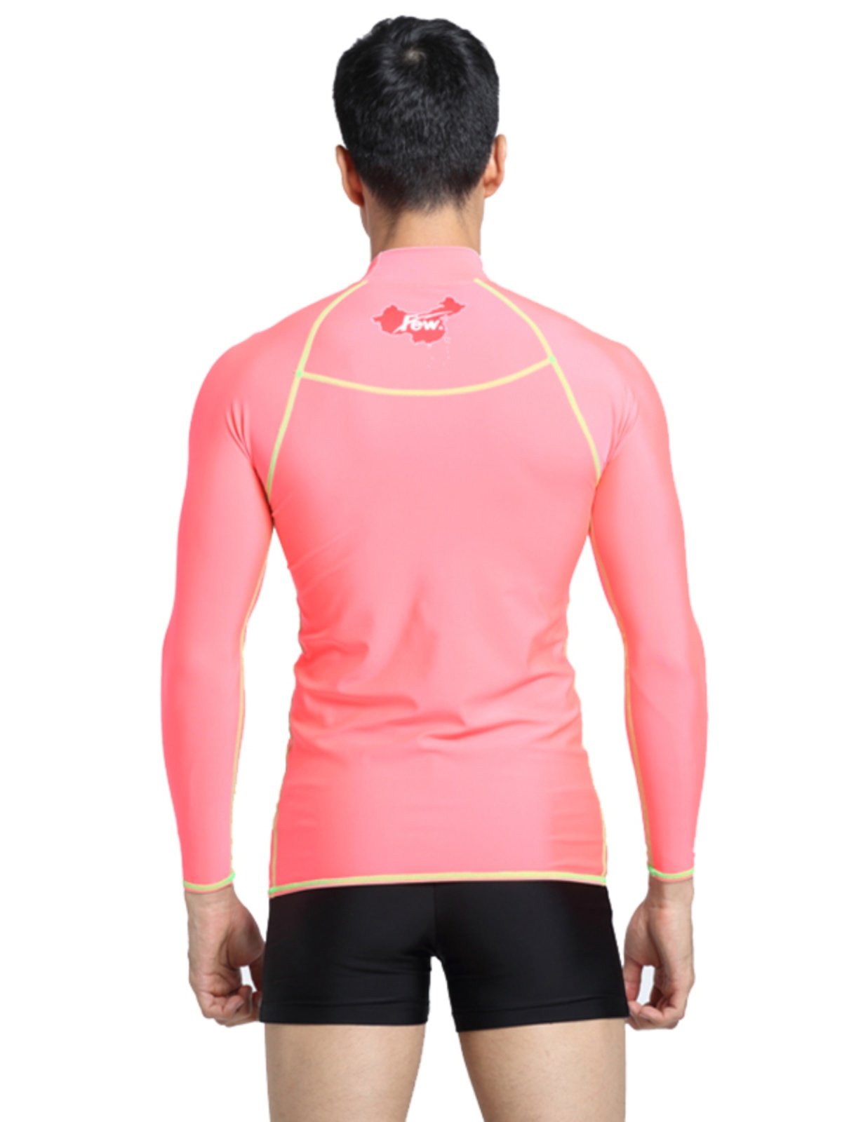 Men with sunscreen bathing suits, jellyfish surfer coach, long-sleeve sunscreen