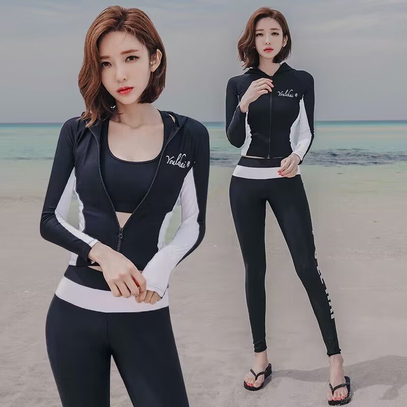 3 or 4 of the new lady's swimsuits are scrawny and conservative