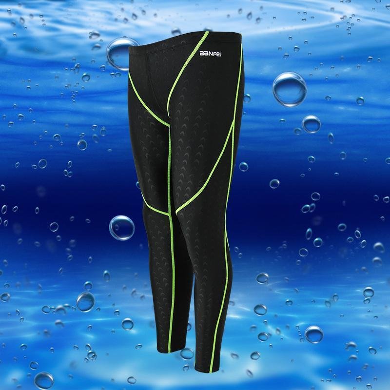 Swimming in shark-skinned bathing pants