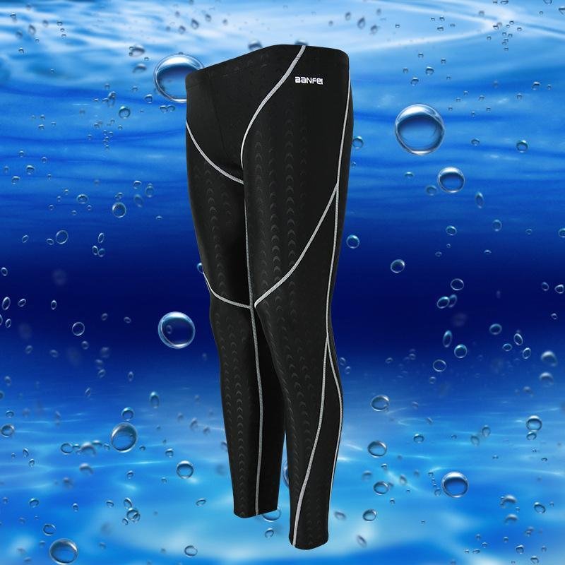 Swimming in shark-skinned bathing pants