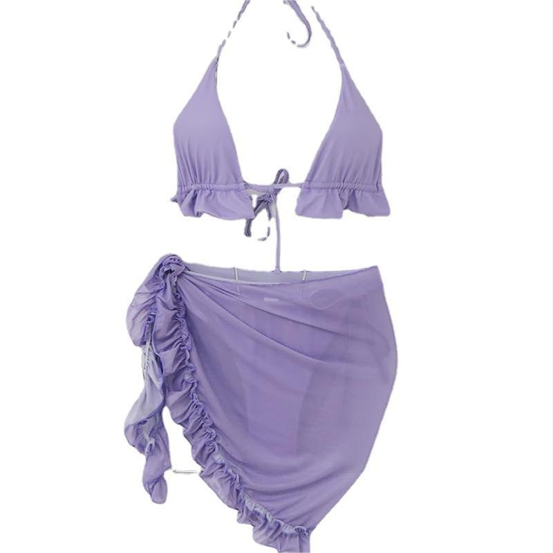A special pricer with a sexy bikini set of three hot-seaside women's surfing suit and a small chest bathing suit