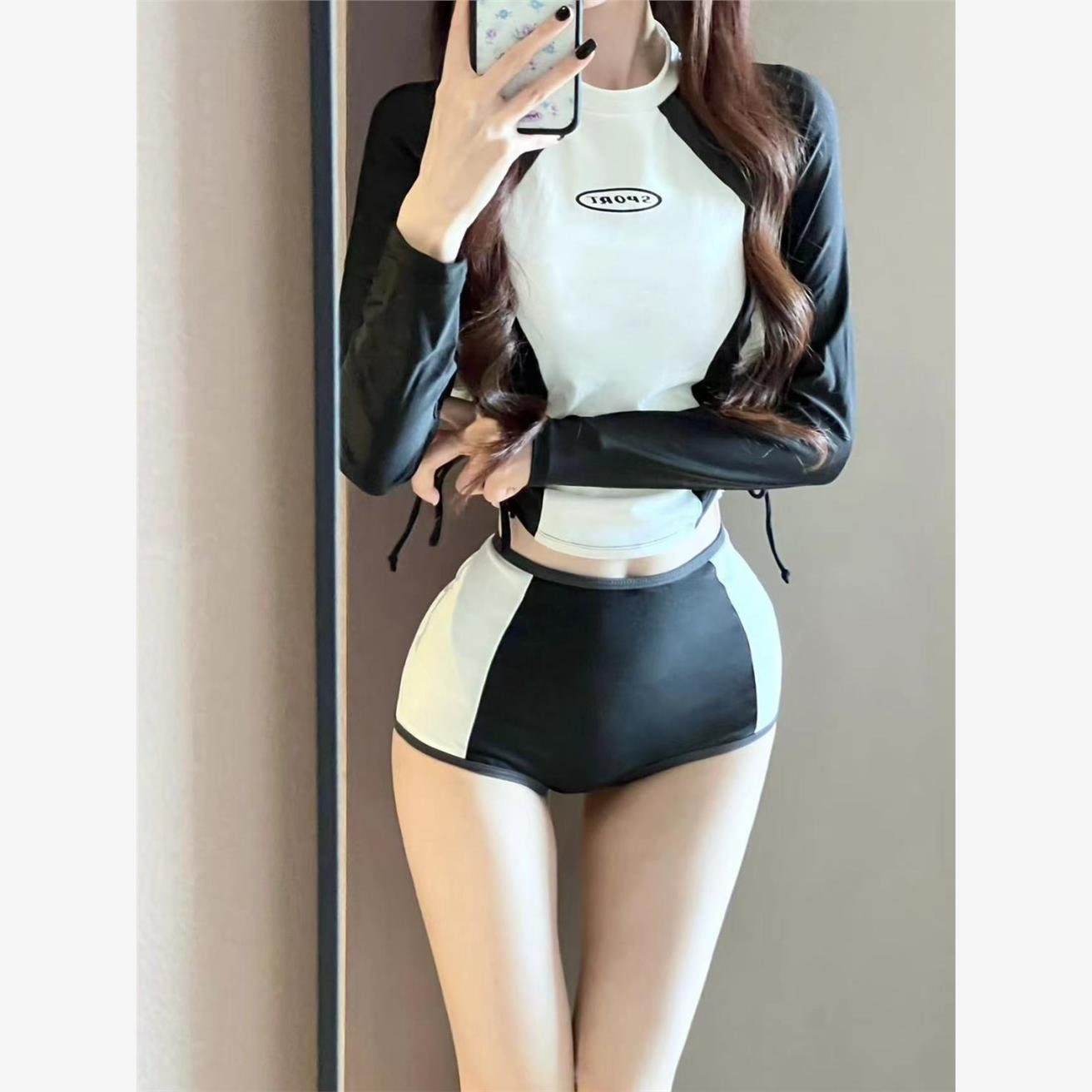 Diving suit female long-skinned, Korean surfer, jellyfish student in the sunscreen spring swimsuit