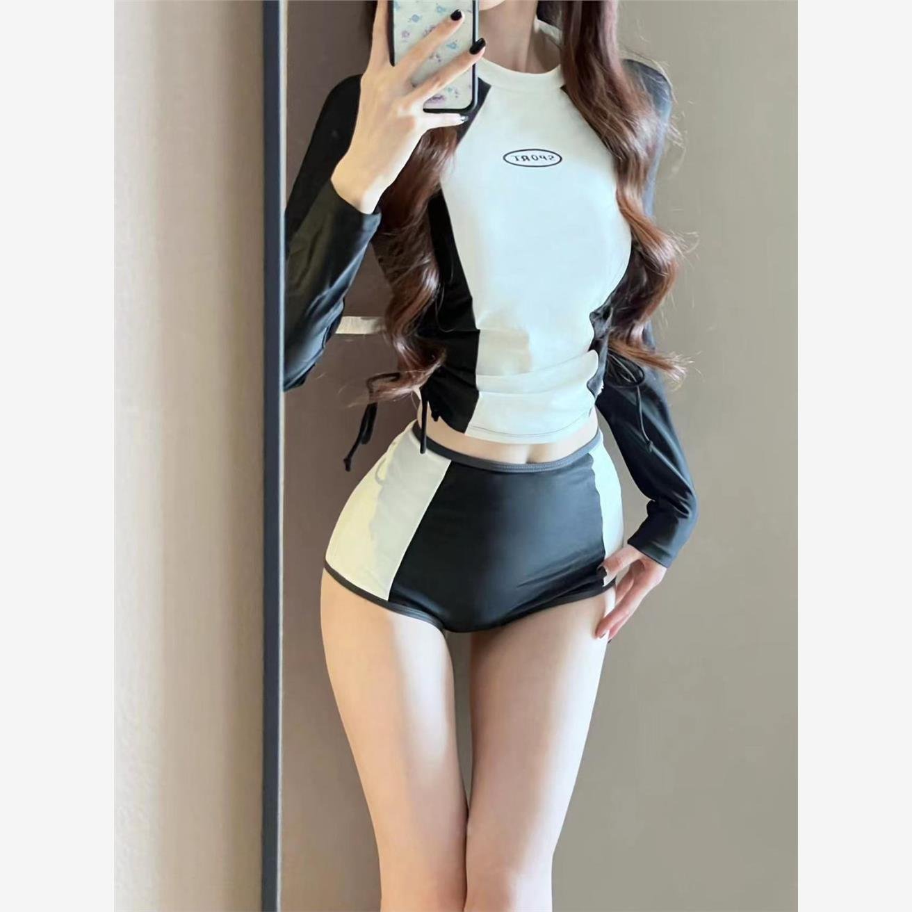 Diving suit female long-skinned, Korean surfer, jellyfish student in the sunscreen spring swimsuit