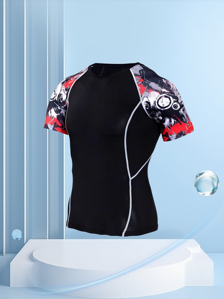 Long-sleeved bathing suit for a man with a long-sleeved bathing suit in a single suit for a hot spring beach dry surfing suit