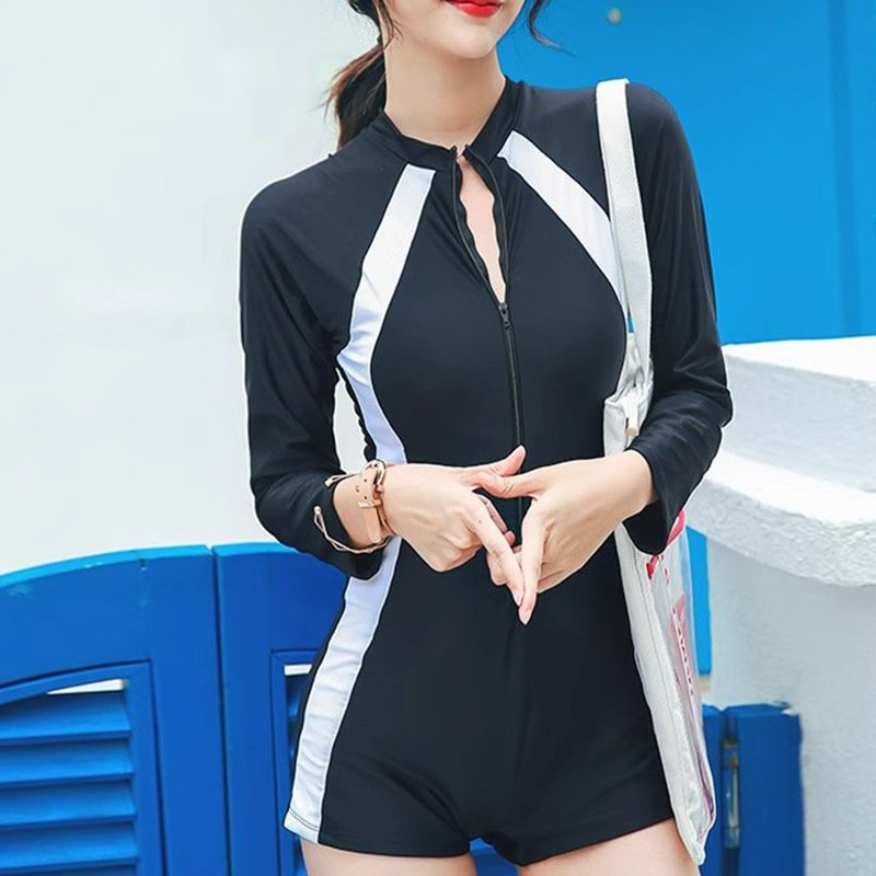 Swimming suit, new husseng professional, long-dry, long-sleeved, flat-sleeved, skinny-swaming
