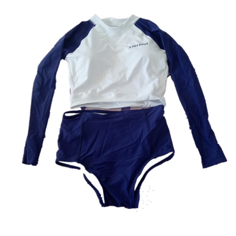 Diving suit for Korean swimsuit lady with long-sleeve bathing suit for sunscreen female shorts