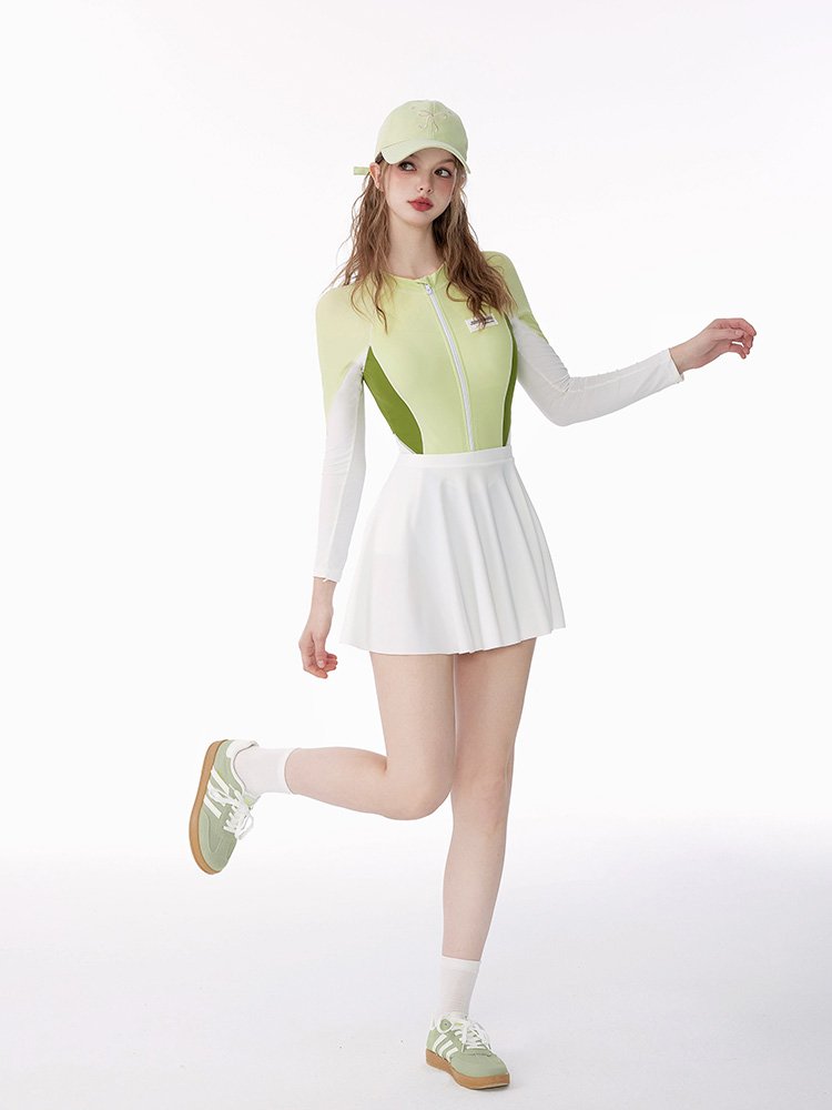 Famous cat, Dopamine swimsuit, 2024 new co-conservative long-sleeved sunscreen, advanced sensory surfing suit