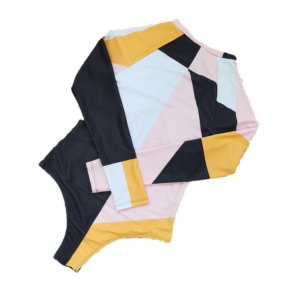 2024 new long-sleeve swimsuit girl, a multi-coloured zipper and zipper for the U.S.-American Foreign Trade Surf