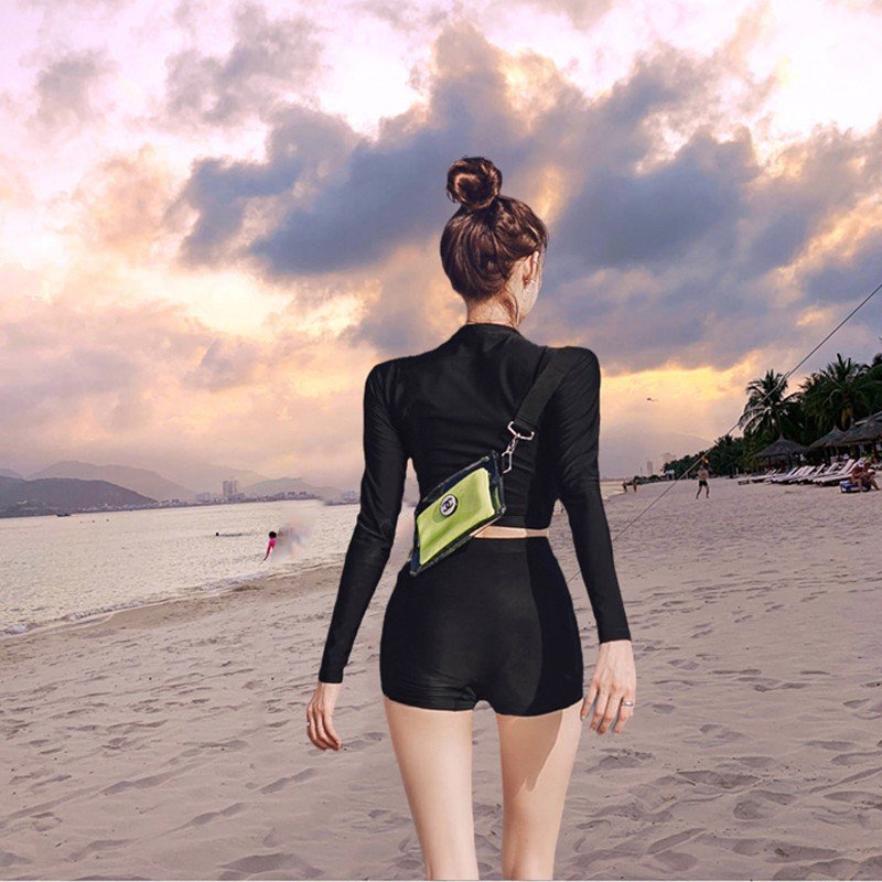 korea's new 2024 long-sleeved short-sleeved-conservatized bikini, two sets of seaside surfing suits