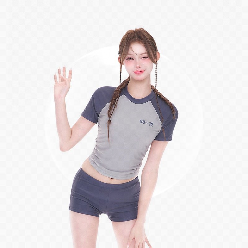 Conservative sports troupe, 3-piece bathing suit for a girl with a wet bathing class