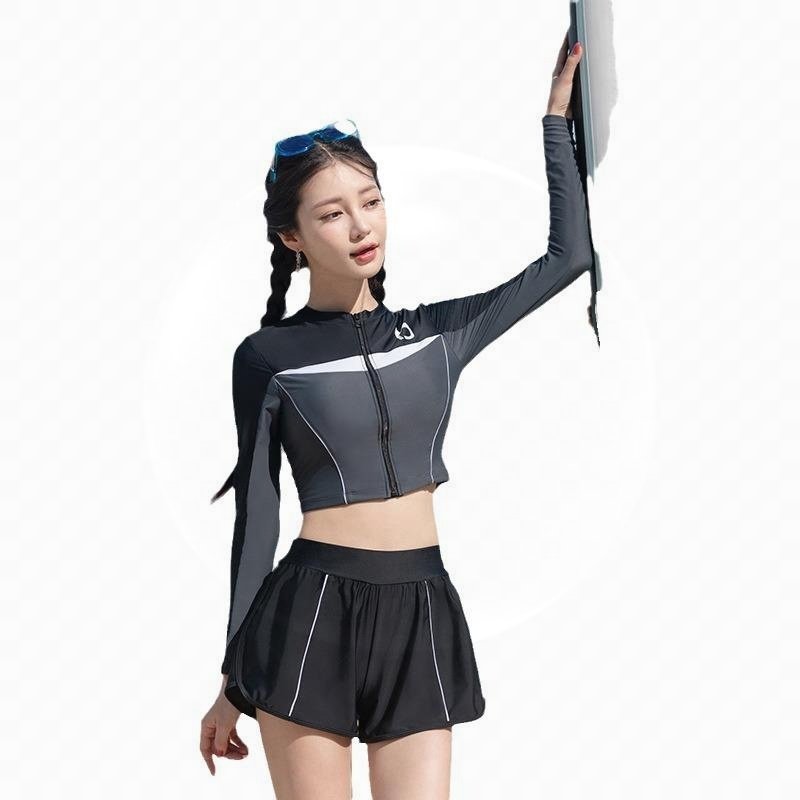 The bathing suit's 2024 new sports, long-sleeved and thin-skinned swimming pool student spa surfing suit