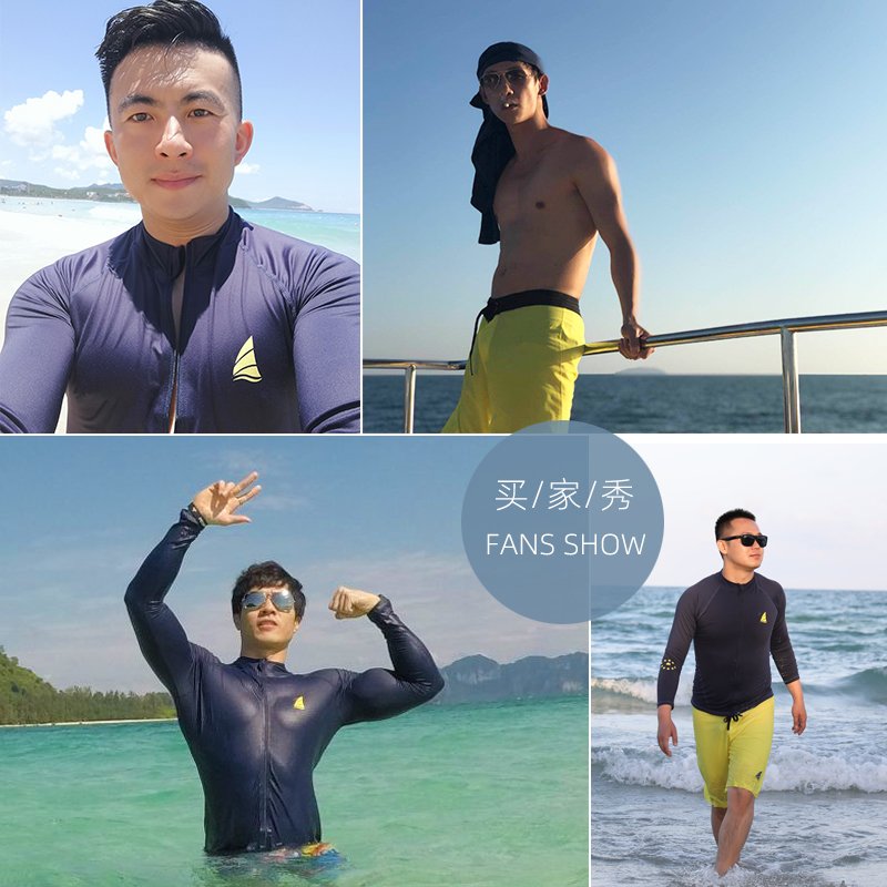 The new Korean-style diving suit, the man's out-of-house zipper squirt, and the long-sleeved surfing suit against the sun