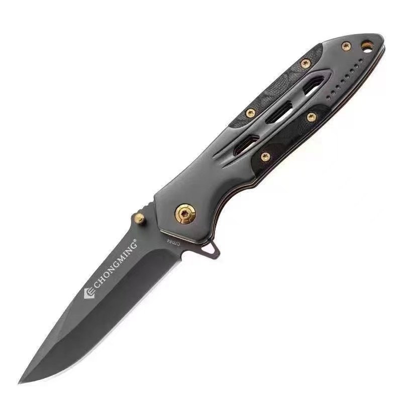 In the wild, a Swiss military knife for a multi-purpose camping and a small knife car carrying an outside knife