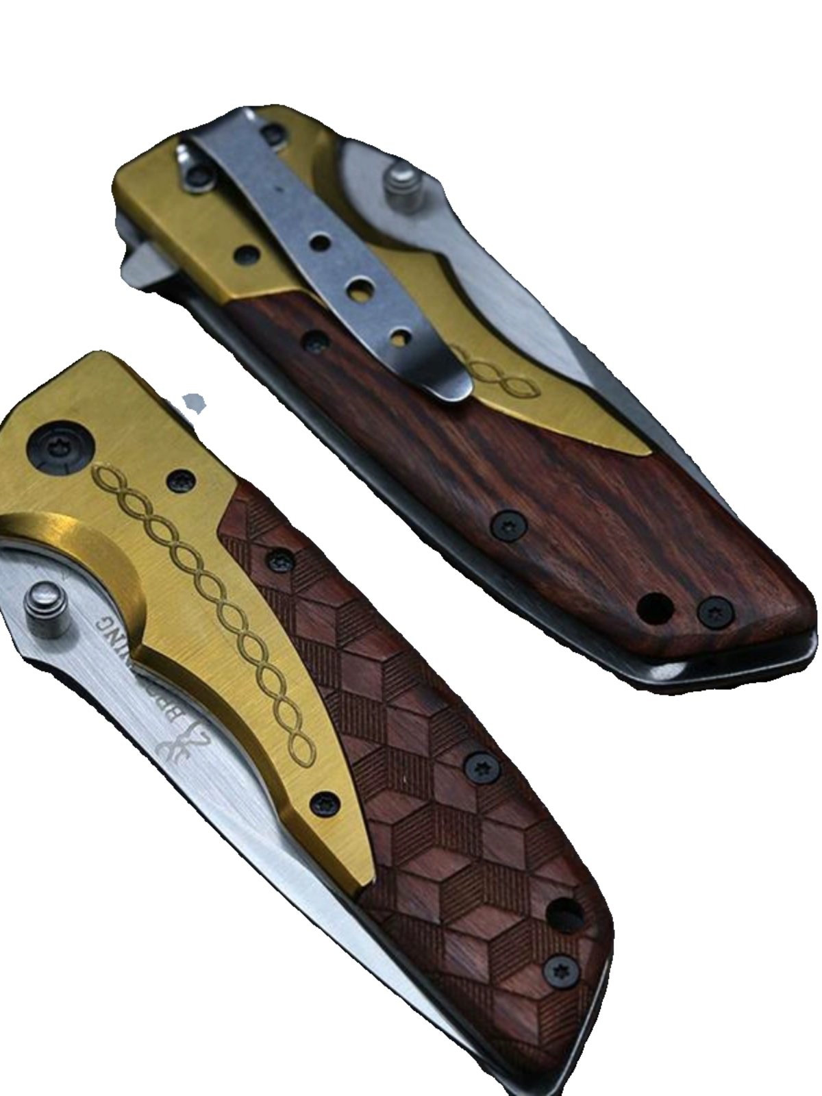 A high-hard field folding knife carries a small knife to protect the German-style imported sharp field knife