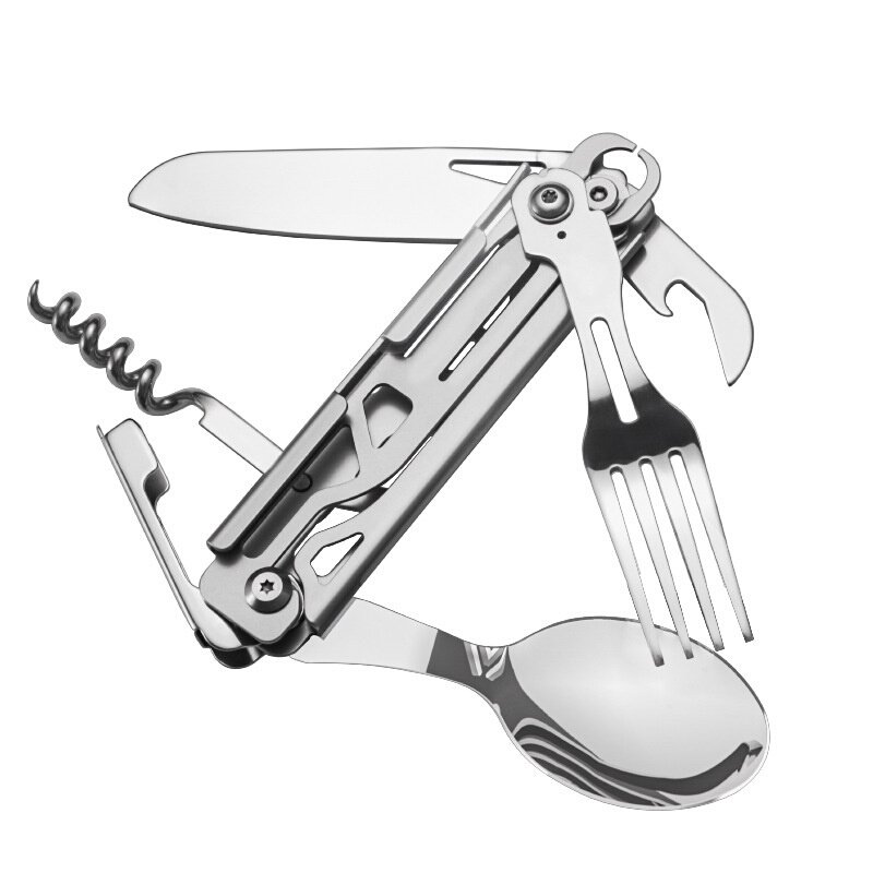 A new multi-purpose camping kit can be used to travel with a folding knife and fork