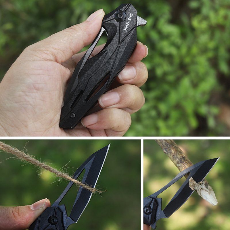 Hung's multi-purpose folding knife, and the fruit knife is so hard that it follows the field defensive knife for camping knives