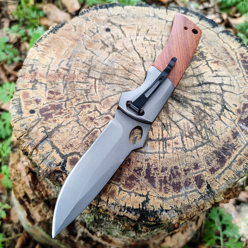 The camper's life knife was accompanied by a sharp, high-strength folding knife, an outdoor survival knife with a body-proof fruit knife