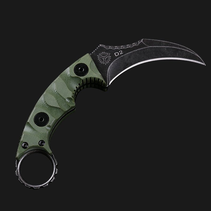 CAMPING EXTERIOR KNIFE WITH A D2 STRAIGHT AND HIGH-STRENGTH TACTICAL KNIFE, A ONE-SIZE-FITS-ALL CLAW KNIFE AND A LEATHER KNIFE