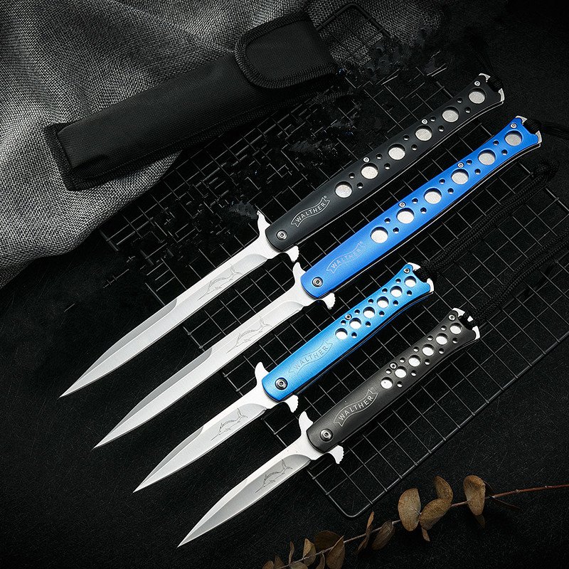 The stainless steel knife is a high-intensity, high-intensity external folding of the fruit knife and the mini-coloured military engineer camping knife